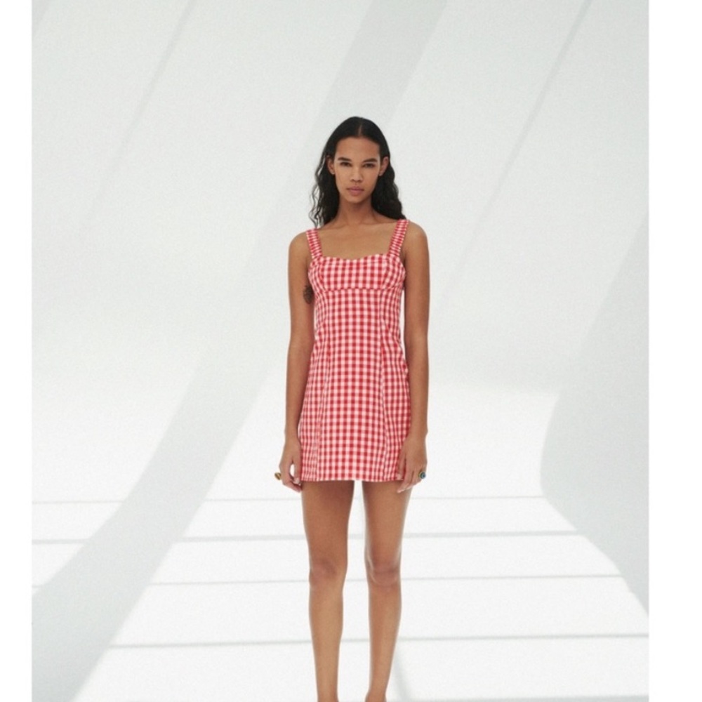 Zara Red and White Gingham Sleeveless Mini Dress (NWT)